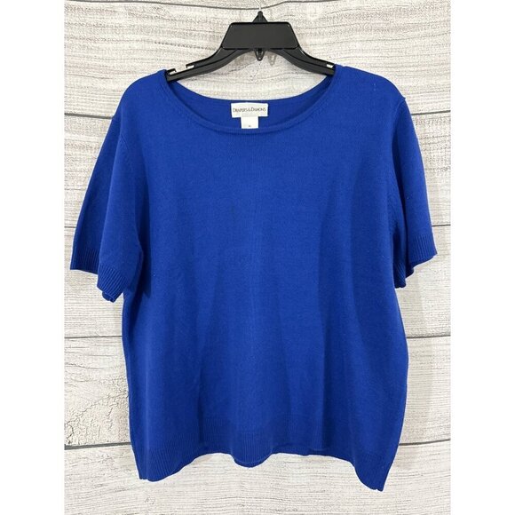 Draper's & Damon's Blue Short Sleeve Acrylic Sweater XL - Picture 1 of 3